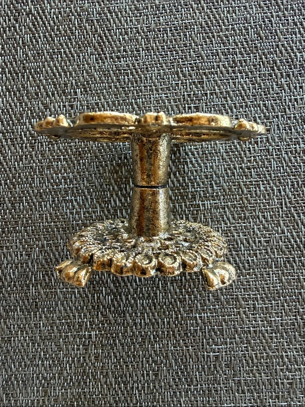 Vintage Hollywood Regency Lipstick Holder Gold Metal Scrollwork